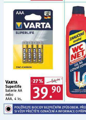 Rossmann Varta superlife baterie nabídka