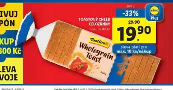 Lidl Toastový chléb celozrný nabídka