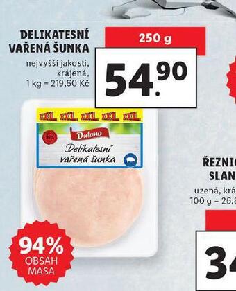 Lidl Delikatesní vařená šunka nabídka