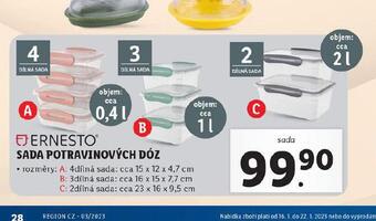 Lidl Sada potravinových dóz nabídka