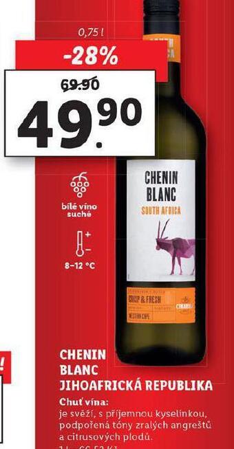 Lidl Chenin blanc jihoafrická republika nabídka