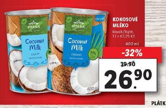 Lidl Kokosové mléko nabídka