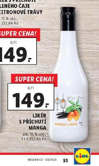 Lidl Likér s příchutí manga nabídka