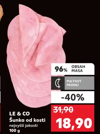 Kaufland LE&CO Šunka od kosti 100g nabídka