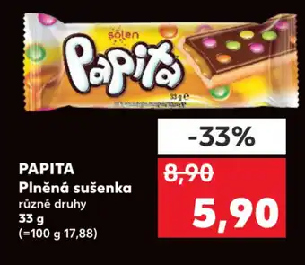 Kaufland Papita Plněná sušenka, různé druhy, 33g nabídka