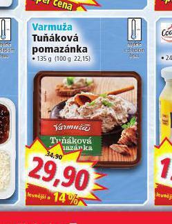 Norma Varmuža tuňáková pomazánka nabídka