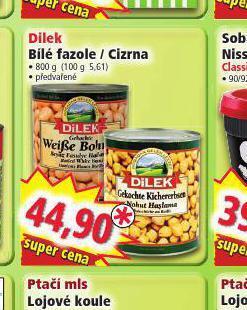 Norma Dilek bílé fazole / cizrna nabídka