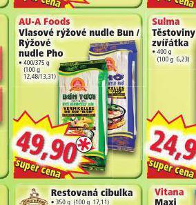 Norma Au-a foods vlasové rýžové nudle bun nabídka