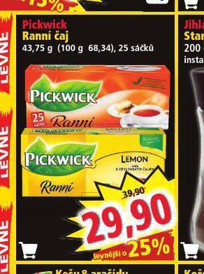Norma Pickwick ranní čaj nabídka