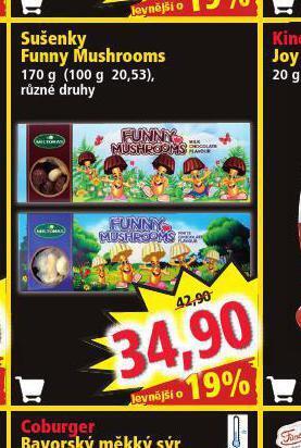 Norma Sušenky funny mushrooms nabídka