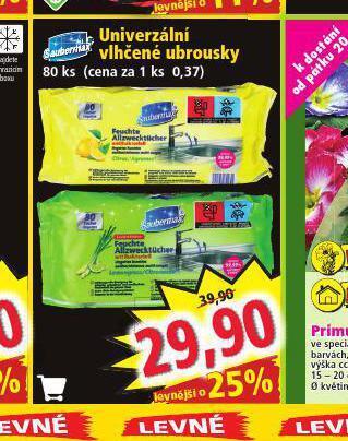 Norma Univerzální vlhčené ubrousky nabídka