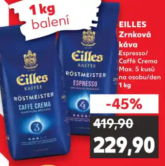 Kaufland Eilles Zrnková káva Espresso/Caffé Crema 1kg nabídka