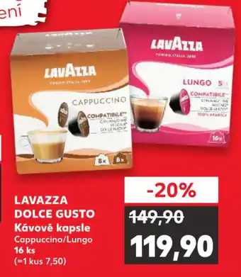 Kaufland Lavazza Dolce Gusto Kápvové kapsle Cappuccino/Lungo 16ks nabídka