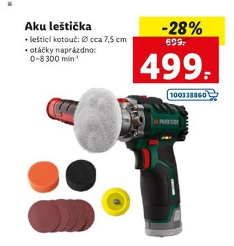 Lidl Parkside aku leštička nabídka
