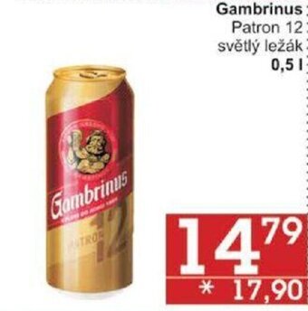 Jip Gambrinus Patron 12 světlý ležák 0,5l nabídka
