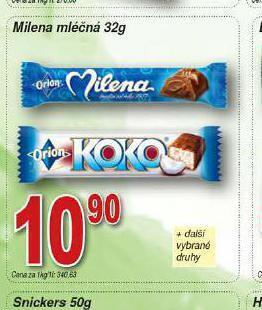 Hruška Milena mléčná nabídka