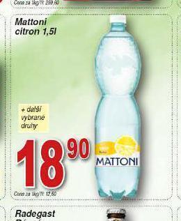 Hruška Mattoni citron nabídka