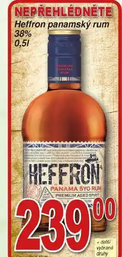 Hruška Heffron panamský rum nabídka