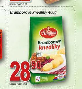 Hruška Bramborové knedlíky nabídka