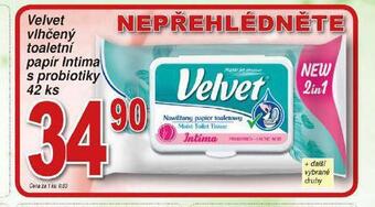 Hruška Velvet vlhčený toaletní papír nabídka