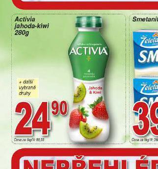 Hruška Activia jahoda-kiwi nabídka