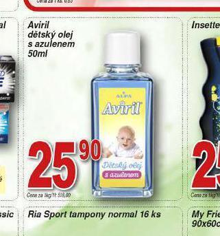 Hruška Aviril dětský olej s azulenem nabídka