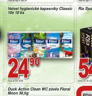 Hruška Velvet hygienické kapesníky nabídka