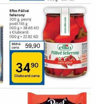 Tesco Efko pálivé feferony nabídka