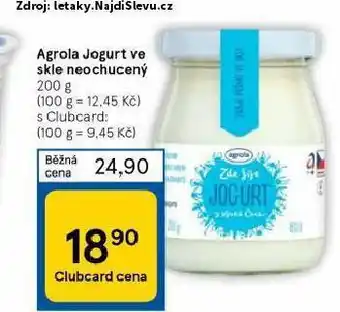 Tesco Agrola jogurt ve skle neochucený nabídka