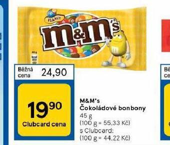 Tesco M&m´s čokoládové bonbony nabídka