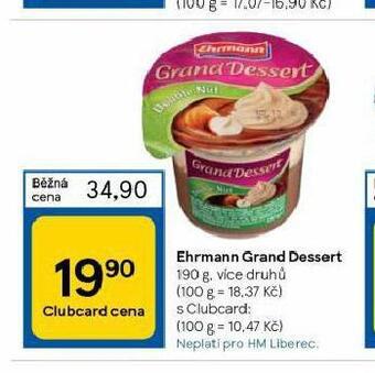 Tesco Ehrmann grand dessert nabídka
