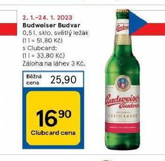 Tesco Pivo budweiser budvar original nabídka