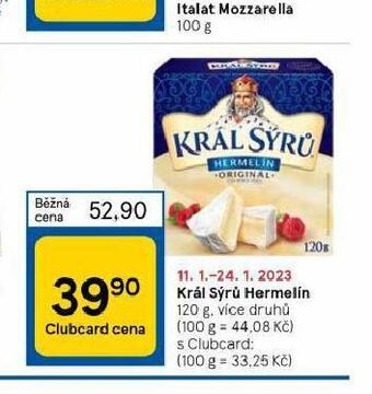Tesco Král sýrů hermelín nabídka