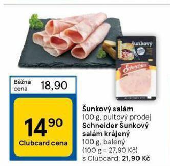 Tesco Šunkový salám nabídka