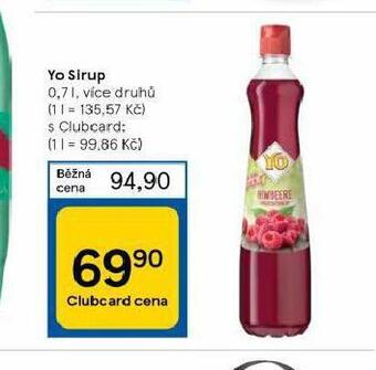 Tesco Yo sirup nabídka