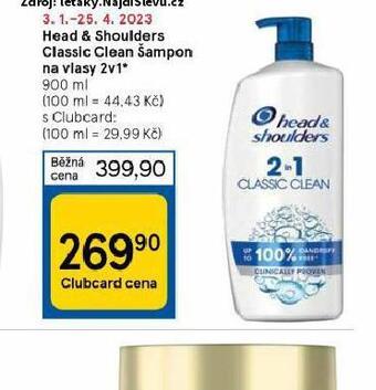 Tesco Head&shoulders šampon nabídka