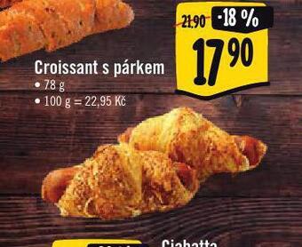 Albert Croissant s párkem nabídka