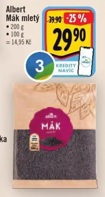 Albert Albert mák mletý 200g nabídka
