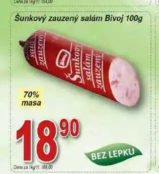 Hruška Bivoj šunkový zauzený salám 100g nabídka