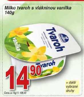 Hruška Milko tvaroh s vlákninou vanilka 140g nabídka