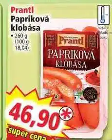 Norma Prantl papriková klobása, 260 g nabídka