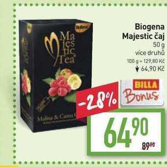 Billa Biogena majestic čaj 50 g nabídka