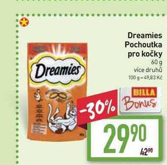 Billa Dreamies pochoutka pro kočky 60 g nabídka
