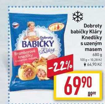 Billa Dobroty babičky kláry knedlíky s uzeným masem 680 g nabídka