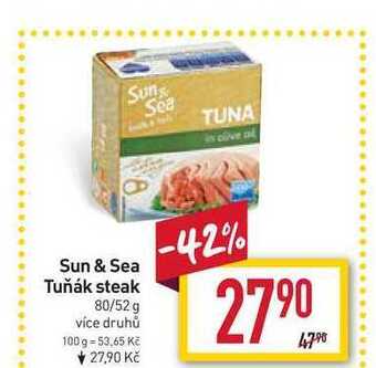 Billa Sun & sea tuňák steak 80/52 g nabídka