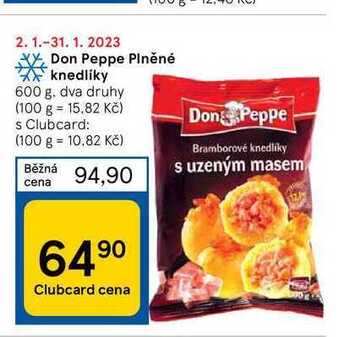 Tesco Don peppe plněné knedlíky 600 g nabídka