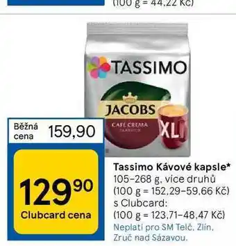 Tesco Tassimo kávové kapsle* 105-268 g nabídka