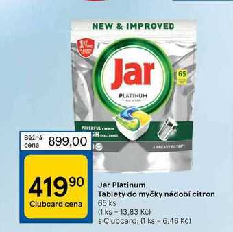 Tesco Jar platinum tablety do myčky nádobí citron 65 ks nabídka