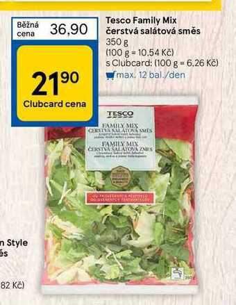 Tesco Tesco family mix čerstvá salátová směs 350 g nabídka