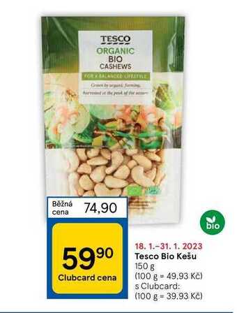 Tesco Tesco bio kešu 150 g nabídka